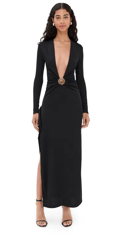 Christopher Esber Mineral Stone Cascade Dress Black