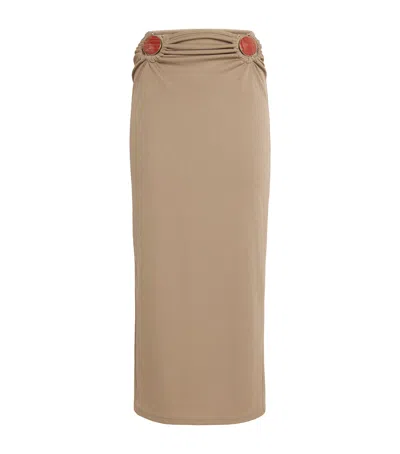 Christopher Esber Mineral Stone-detail Cut-out Maxi Skirt In Neutral