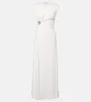 Christopher Esber Mineral Stone Embellished Jersey Gown In White