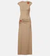 Christopher Esber Mineral Stone Embellished Jersey Maxi Dress In Neutral