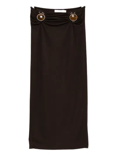 Christopher Esber Mineral-stone Ruched Skirt In Multi