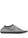 Christopher Esber Mesh Ballerina Flats With Micro Crystals Women In Black