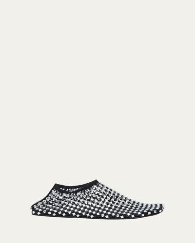 CHRISTOPHER ESBER MINETTE BEZELED MESH BALLERINA FLATS