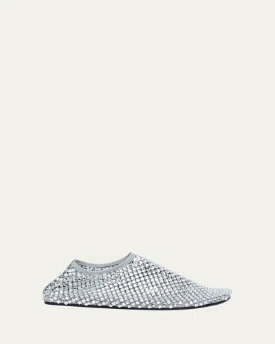 Christopher Esber Minette Bezeled Mesh Ballerina Flats In Silver