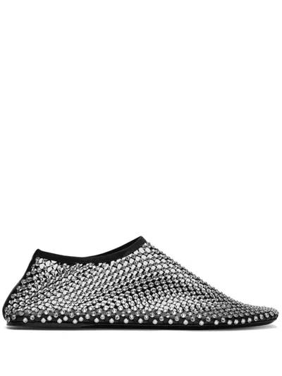 Christopher Esber Minette Crystal Ballerina Shoes In Black