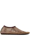 Christopher Esber Minette Crystal-embellished Ballet Flats In Brown