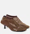 Christopher Esber Minette Crystal-embellished Fishnet Pumps In Orange