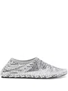 Christopher Esber Minette Crystal-embellishedt Flats In Gray