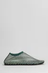 Christopher Esber Minette Crystal Flat Ballet Flats In Green Nylon In Green