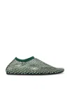 Christopher Esber Minette Crystal Flat Ballet Flats In Green Nylon In Black