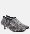 Christopher Esber Minette Bezeled 50mm Low Heels Ankle Boots In Black Nylon In Black