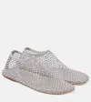 Christopher Esber Minette Embellished Mesh Flats In Silver