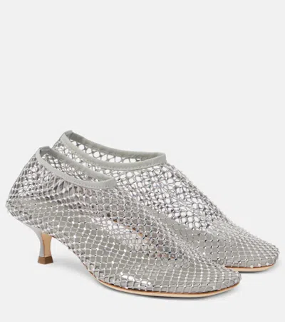 Christopher Esber Minette Embellished Metallic Ankle Boots In Silver