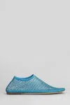 Christopher Esber Minette Flat Ballet Flats In Cyan Nylon And Leather In Blue