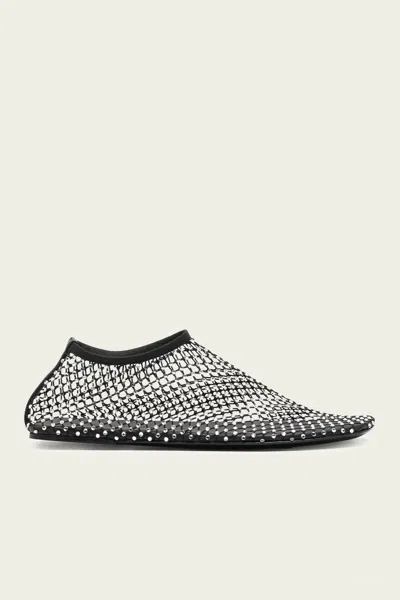 Christopher Esber Minette Crystal-embellished Mesh Ballet Flats In Black