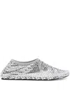 Christopher Esber Minette Crystal-embellishedt Flats In Gray