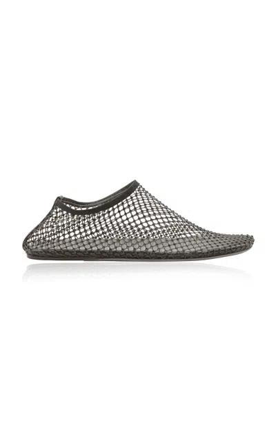 Christopher Esber Minette Crystal-embellished Mesh Flats In Black