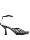 Christopher Esber Minette Veil 80mm Mesh Pumps In Black