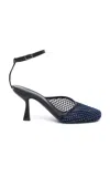 Christopher Esber Minette Veiled Mesh Pumps In Navy