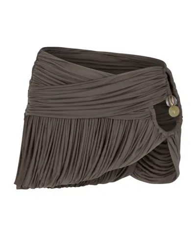 Christopher Esber Mini Beach Glass Bubble Skirt In Gray