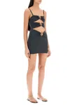 Christopher Esber Pierced-orbit Mini Dress In Grey