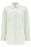 Christopher Esber Mint Green Cotton Shirt With White Stripes In Mint Stripe White (green)
