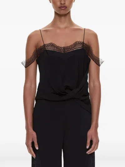 Christopher Esber Miro Lace-trim Top In Black