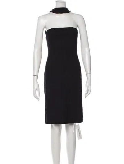 Pre-owned Christopher Esber Mock Neck Knee-length Dress In Black