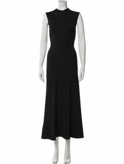 Pre-owned Christopher Esber Mock Neck Long Dress In Black