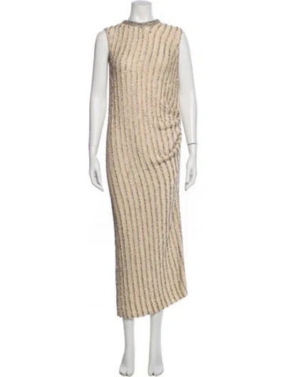 Pre-owned Christopher Esber Mock Neck Long Dress In Multi