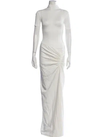 Pre-owned Christopher Esber Mock Neck Long Dress In Neutrals