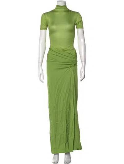 Pre-owned Christopher Esber Mock Neck Long Dress W/ Tags In Green