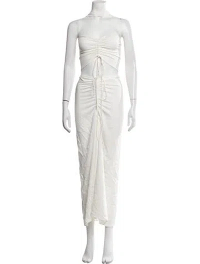 Pre-owned Christopher Esber Mock Neck Long Dress W/ Tags In Neutrals