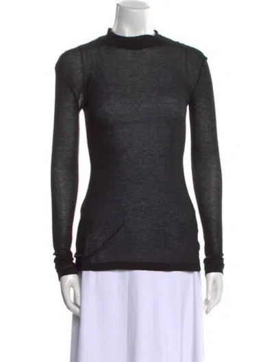 Pre-owned Christopher Esber Mock Neck Long Sleeve Top In Gray