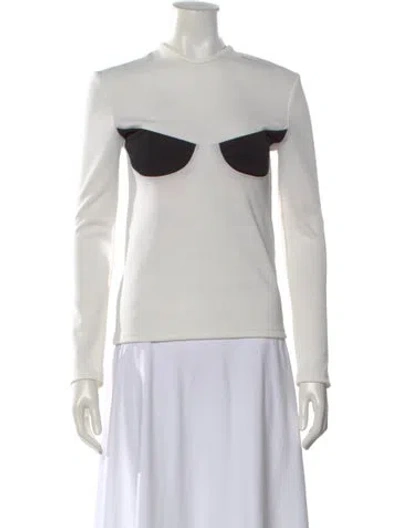Pre-owned Christopher Esber Mock Neck Long Sleeve Top In Gray