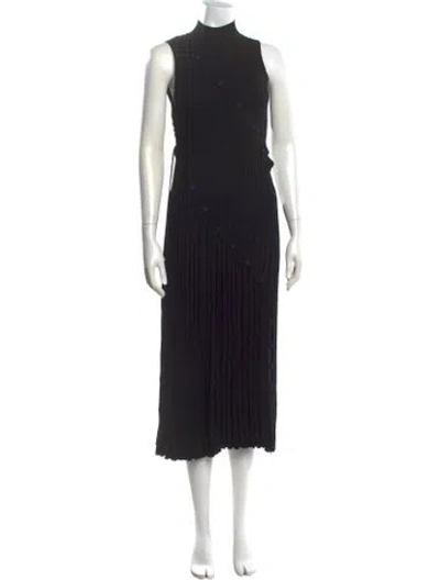 Pre-owned Christopher Esber Mock Neck Midi Length Dress In Black