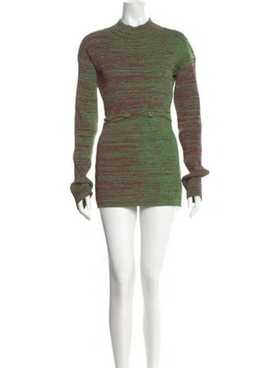 Pre-owned Christopher Esber Mock Neck Mini Dress In Green