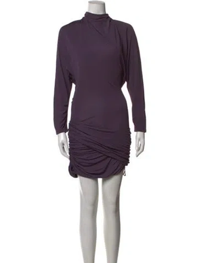 Pre-owned Christopher Esber Mock Neck Mini Dress In Purple