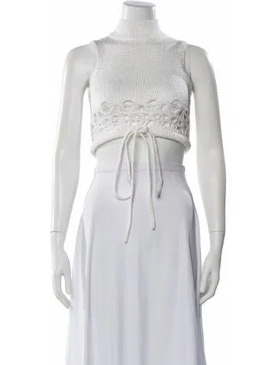 Pre-owned Christopher Esber Mock Neck Sweater In White