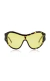 Christopher Esber Uma Acetate Shield Sunglasses In Green