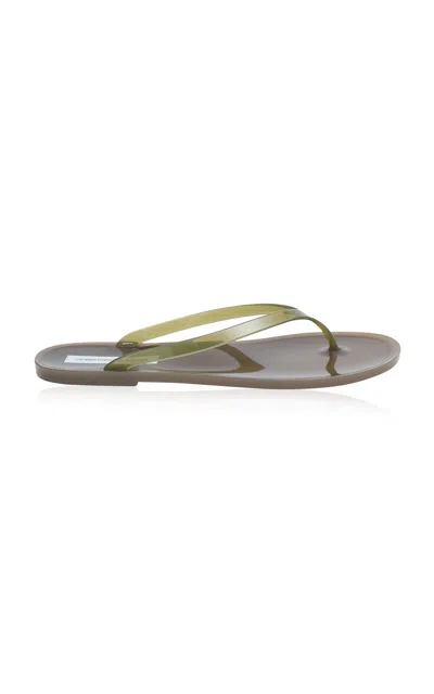 Christopher Esber Moss Sepia Jelly-effect Jo Flip-flop Sandals In Green