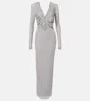 Christopher Esber Womens Slate Grey Molded Venus Shawl Jersey Maxi Dress In Gray