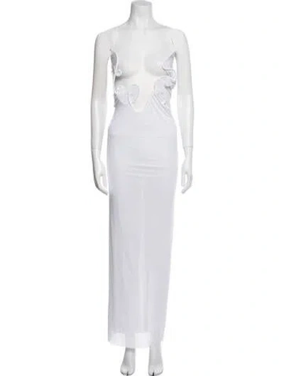 Pre-owned Christopher Esber Molded Venus Long Dress In White