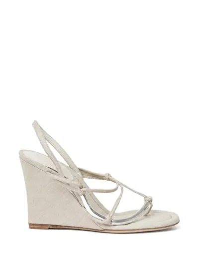 Christopher Esber Molten Hardware Wedge Sandals In White