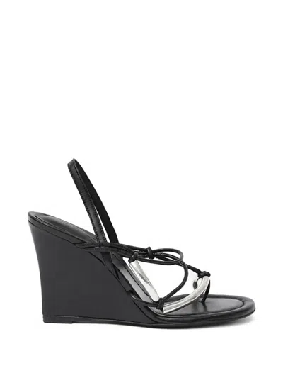 Christopher Esber Molten Strappy Wedge Sandals In Black