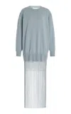 Christopher Esber Monument Layered Macrame Maxi Dress In Light Blue