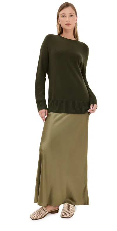 Christopher Esber Monument Long Dress Khaki In Green