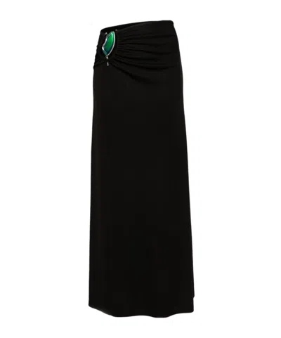 Christopher Esber Moodstone Embellished Ruched Maxi Skirt In Black