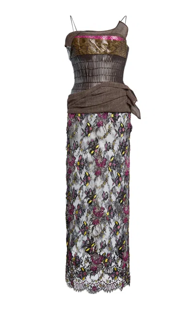 Christopher Esber Morpho Twitch Maxi Dress In Green