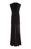 Christopher Esber Moulded Scarf Cashmere Dress In Black